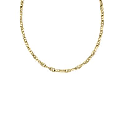 Gliederkette FOSSIL "Schmuck Geschenk Messing Halsschmuck HERITAGE D-LINK", gold (gelbgoldfarben), Halsketten, Damen, Messing, L: 42,5 B: 3,5mm, Gliederkette, B:3,5mm