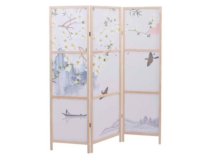 Mendler Paravent HWC-O70 170x137cm Holz - Flusslandschaft