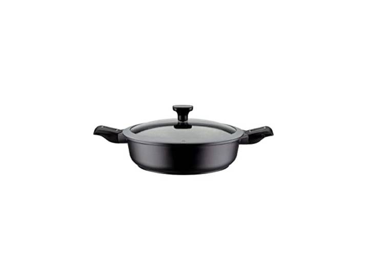 GSW 167833 Easy Click Poêle à frire avec couvercle en verre\, 1 poignée amovible / 2 poignées latérales amovibles\, aluminium\, noir\, diamètre 28 cm