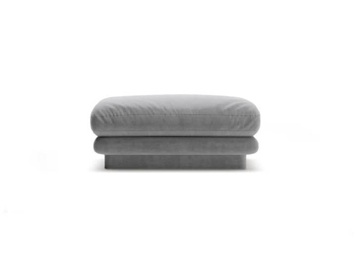Pouf en velours gris clair