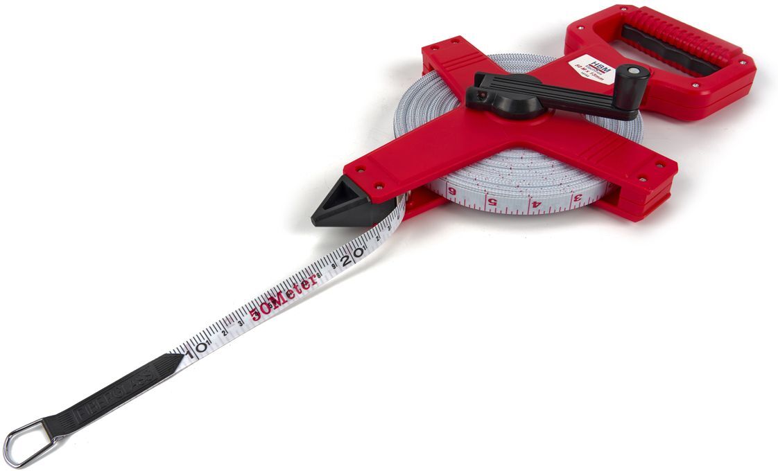 Nastro di Misura in Fibra di Vetro HBM 50 m x 13 mm, Nastro di Misurazione, Misuratore di Terreno