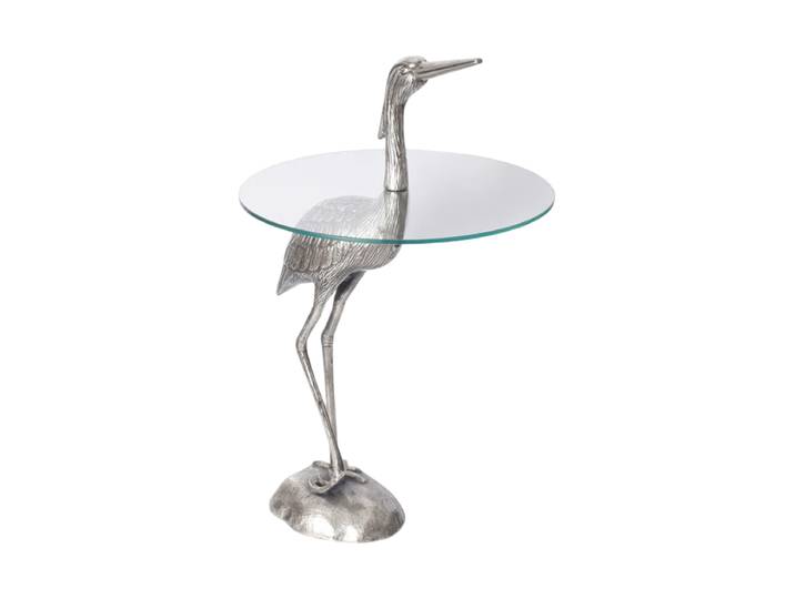 Design Beistelltisch „Reiher“ Silber, Transparent Invicta Interiors