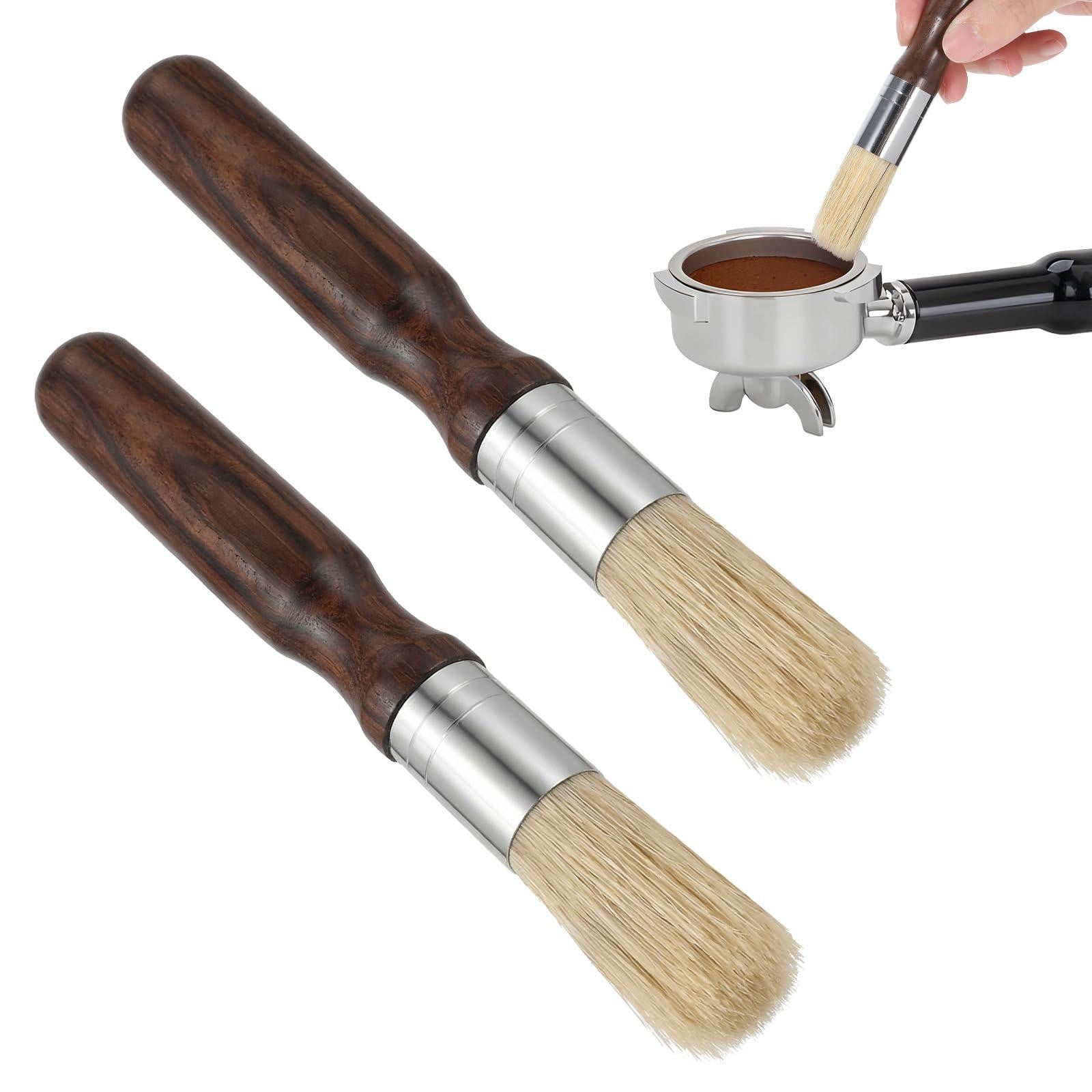 Dripio Barista-borstelset van 2 stuks voor het reinigen van koffieapparatuur, bruin, Lengte: 14,5 cm