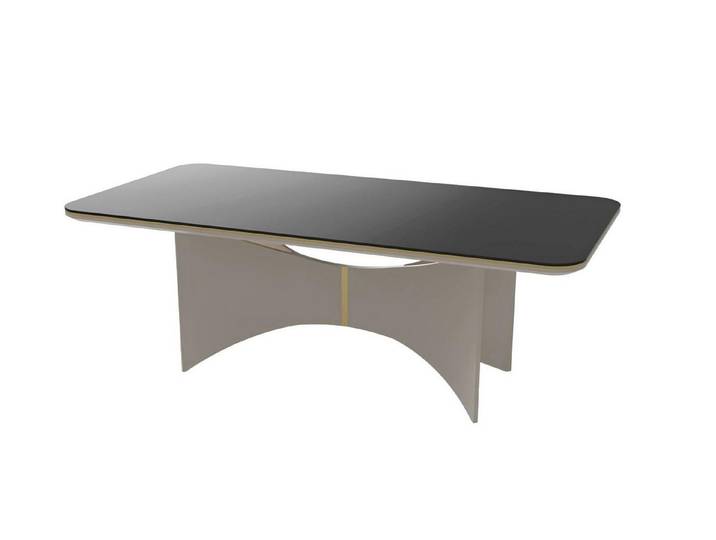 Xlmoebel Esstisch Luxuriöser Grauer Esstisch mit elegantem Design (Esstisch, 1-St., Esstisch mit glasplatte), Hergestellt in Europa