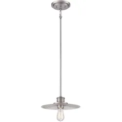 Pendelleuchte Deckenlampe Hängeleuchte Nickel D 29,2cm Esszimmerlampe 1 Fflammig