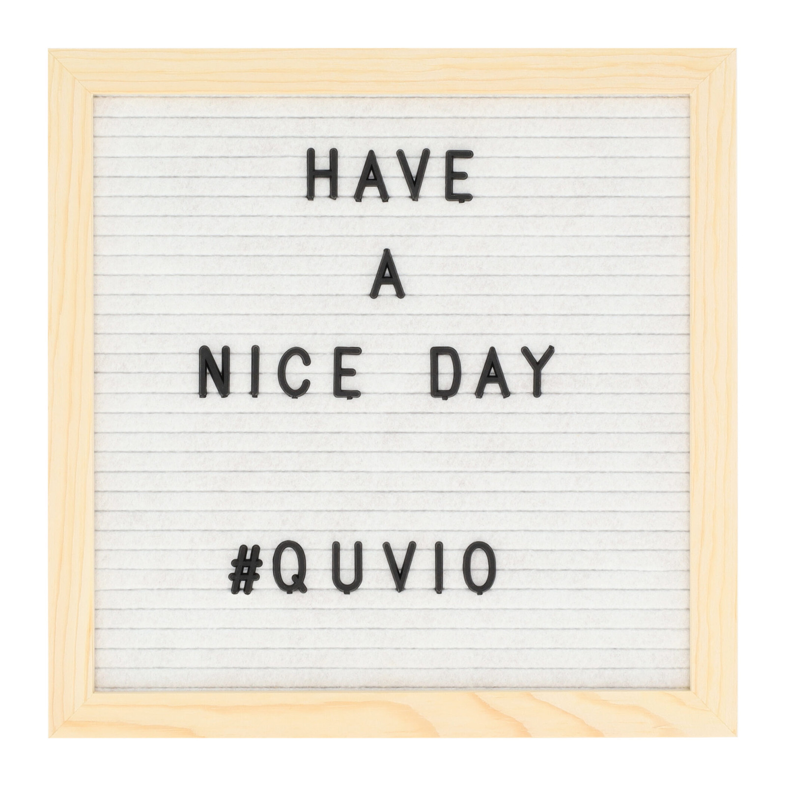 QUVIO Letterbord met letters van hout en vilt - Wit