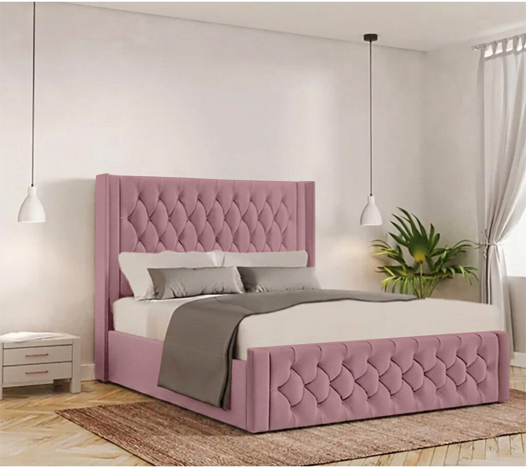 Canora Grey Barrientez Upholstered Ottoman Storage Bed Lilac Kingsize (5')