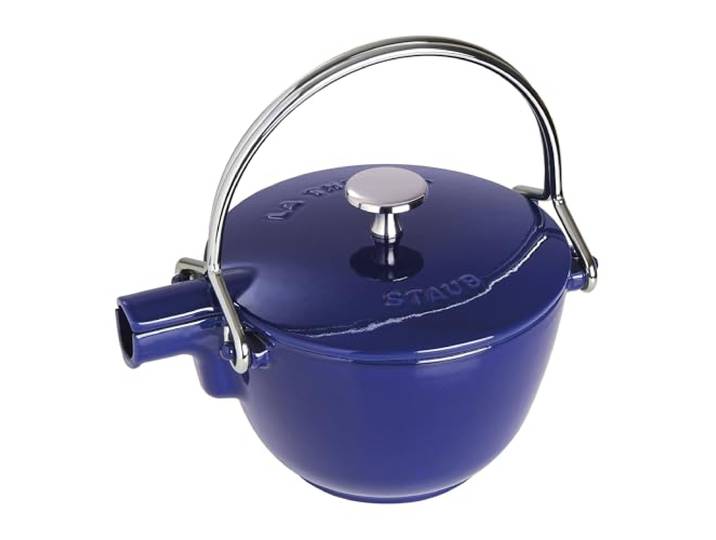 STAUB Teekanne, Wasserkessel aus Gusseisen, Rund, 16,5 cm, 1,1 L, Für alle Herdarten, Induktion, Dunkel-Blau