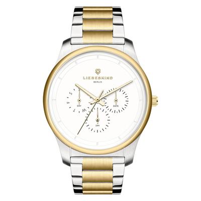 Multifunktionsuhr LIEBESKIND BERLIN "Classic x Trends", gold (silberfarben, goldfarben), Armbanduhren, Damen, Quarzuhr, Armbanduhr, Damenuhr, Edelstahlarmband, analog, Tag