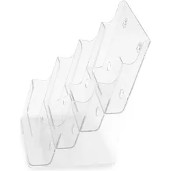 Deflecto, Prospektständer, Prospekthalter, DIN A5 hoch, 4 F„cher, glasklar (A5)