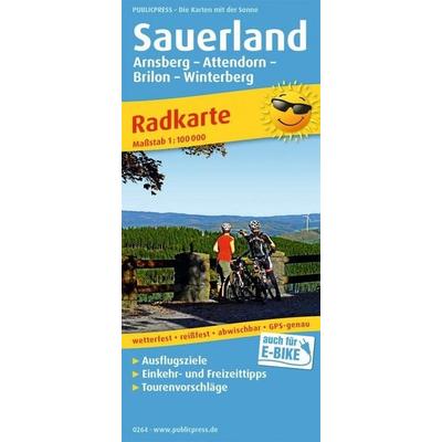 Publicpress Radkarte Sauerland, Arnsberg, Attendorn, Brilon, Winterberg 1:100.000, Sonstige von , KOMPASS Freytag & Berndt, 978-3-7473-0264-4
