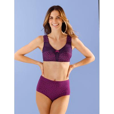Entlastungs-BH WÄSCHEPUR, Damen, Gr. 85, Cup E, lila (traube, bedruckt), 83% Polyamid, 17% Elasthan, BHs Entlastungs-BH