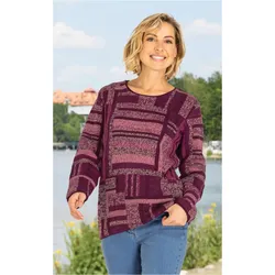 Baumwoll-Pullover in Muster bordeaux in Größe 48/50 von DW-Shop, Bordeaux, 48/50