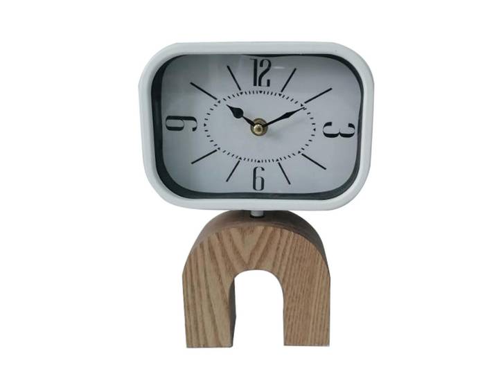 Mobili Rebecca Wanduhr Weiß 5/16/24 cm, Metall, 5x24x16 cm, Dekoration, Uhren, Wanduhren