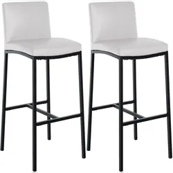 CLP 2er Set Barhocker Freeport weiß/Kunstleder