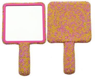 Fusion Finds Diamond Heart Handheld Makeup Mirror With Rhinestone Handle Portable Vanity Beauty Mirror d