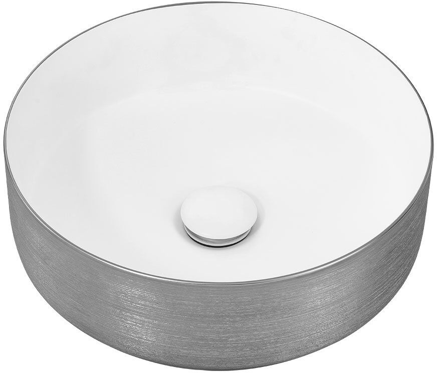 East Urban Home 360mm L x 360mm W Natural Ceramic Circular Sink Gray 360mm W