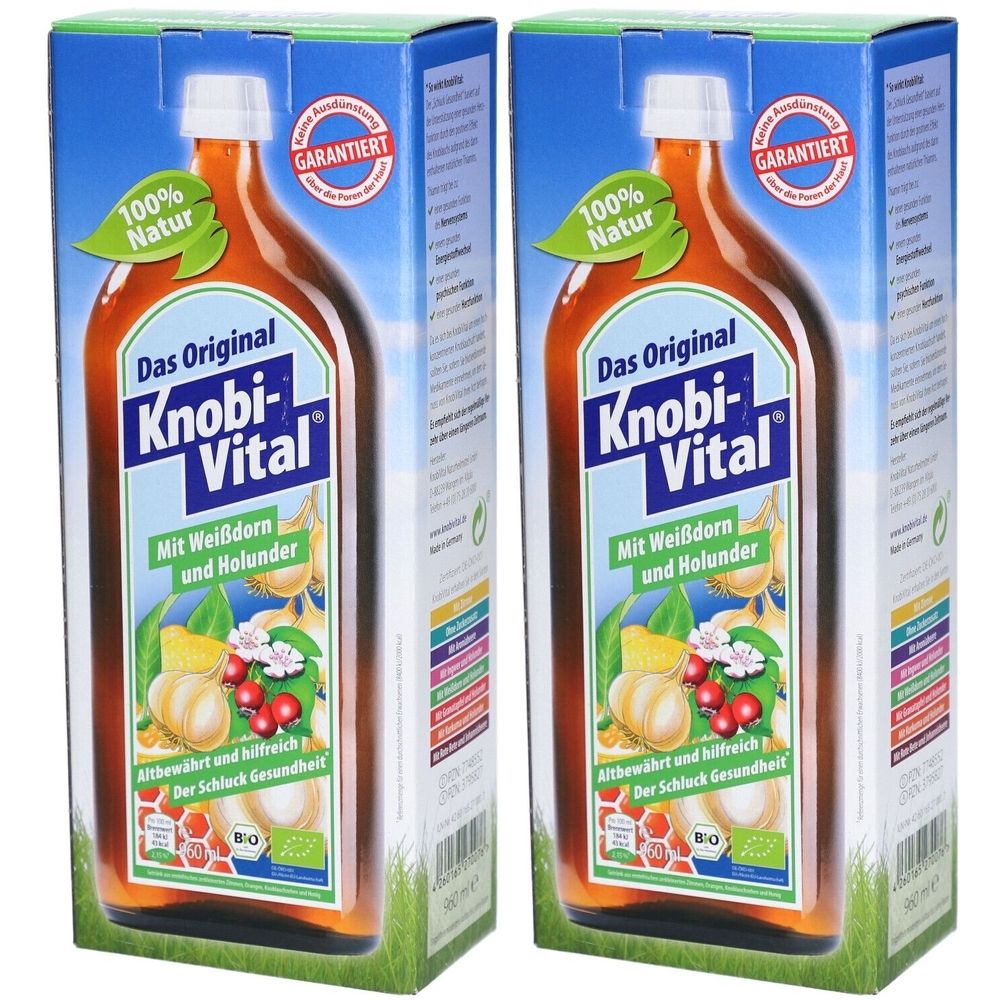 KnobiVital mit Weißdorn und Holunder x2 2x960 ml Flaschen