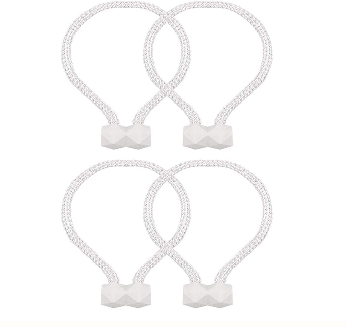 Dailygoods Gordijn Tiebacks - Set van 4 Magnetische Gordijnhouders - Polyester Gordijnclips