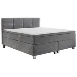 Boxspringbett Montreal 200 x cm Stoff Silber
