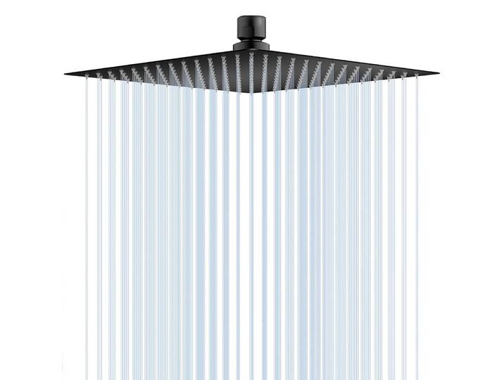 Duschkopf Regendusche 8 Zoll Quadratisch Edelstahl 304 Schwarz mit Selbstreinigenden Düsen