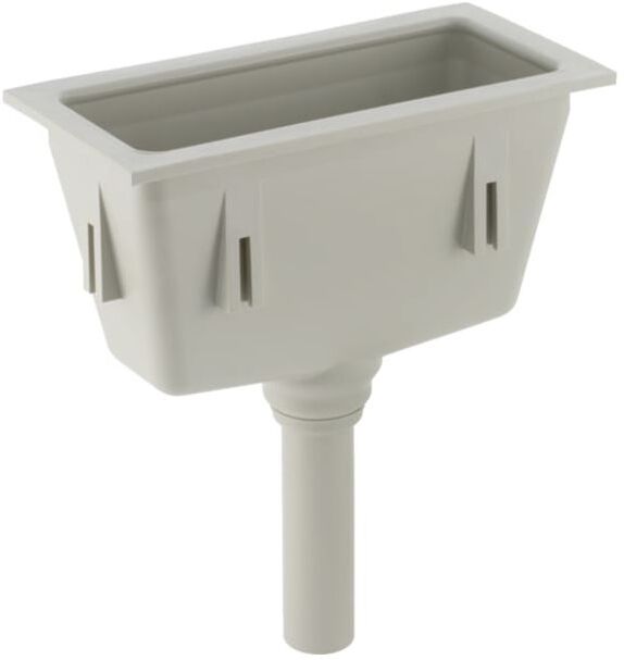 Geberit Trichter 352389081 Ø 50 mm, rechteckig, mit Ventilsieb, Kunststoff, kieselgrau