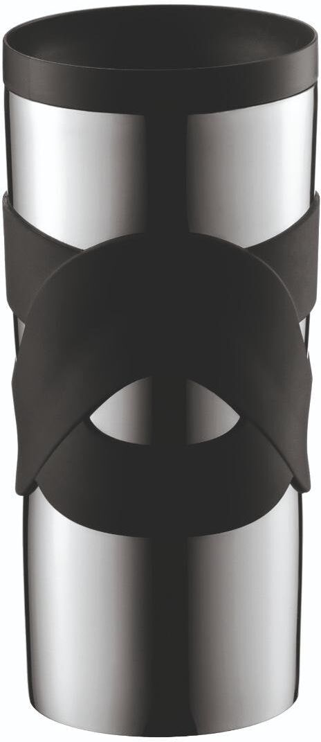 Thermobecher BODUM "mug Doppelwandig 0,35 l", schwarz, Trinkgefässe, Ø 8,3cm x 17,29cm, 350ml, Kunststoff, Silikon, Thermobecher, B:8,1cm H:17,29cm Ø:8,3cm schwarz Ø 8,3cm x 17,29cm, 350ml