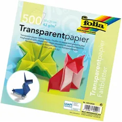 Folia, Bastelpapier, Faltblätter transparent 20 x 20 cm mehrfarbig (42 g/m2, 1x)