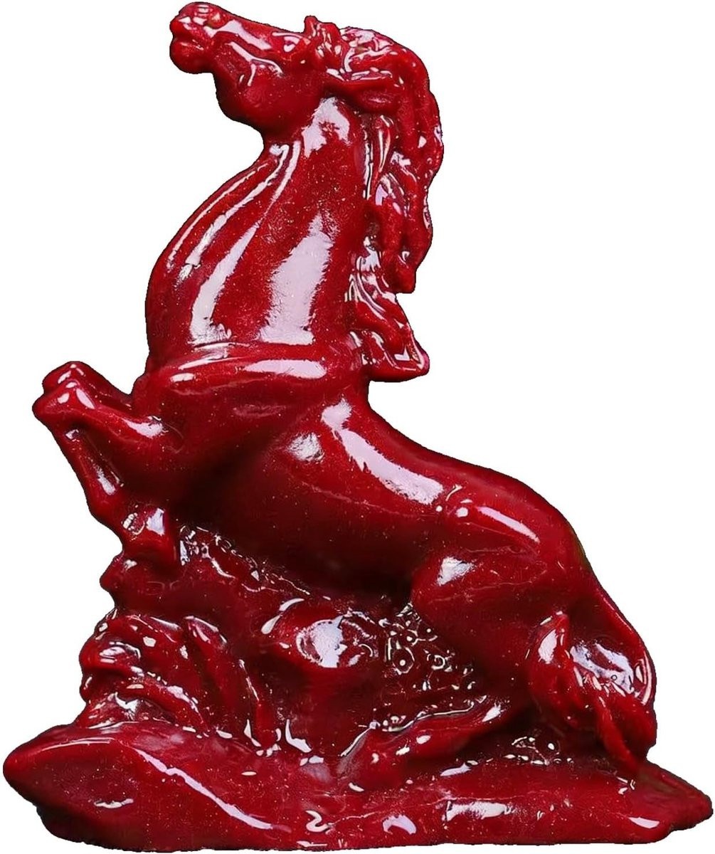 Handgemaakt Paard Sculptuur - Rood - 9 cm
