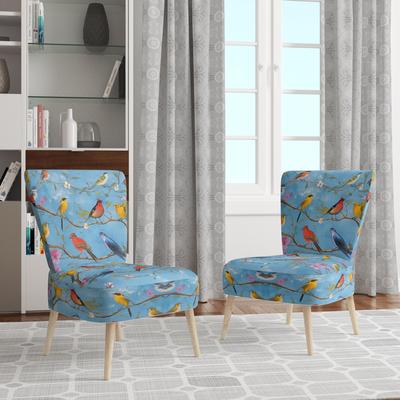 DESIGN ART "Designart ""Segment Layers Of Marbled Rock"" Upholstered Floral Accent Chair - Mid-Century Arm Chair For Bedroom"