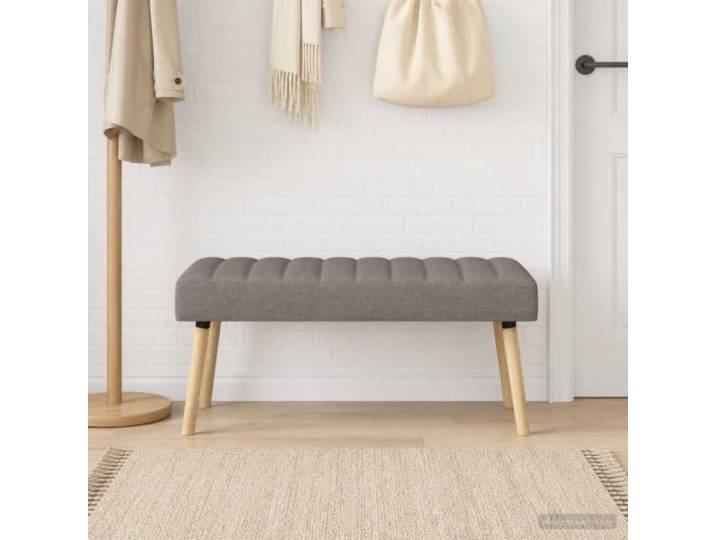 VIHHQGC Polsterbank mit Kanalpolsterung Taupe 110x40x46 cm Stoff Stoffbezug, Schaumstoffpolsterung, Holzwerkstoffrahmen, konische Beine, vielseitig nutzbar