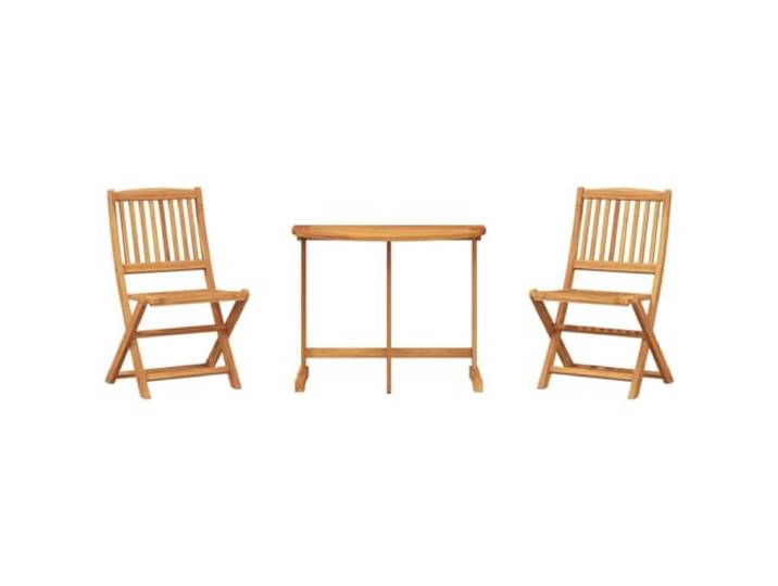PUGYNBK Garten-Esszimmer-Set, zusammenklappbar, 3-teilig, Massivholz, Akazie