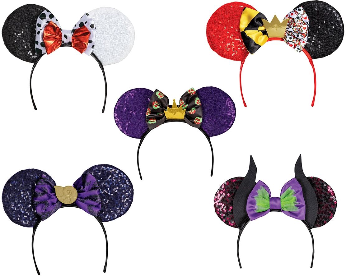 Disguise Pack ofical 5 diademas de orejas de Villanas Disney .