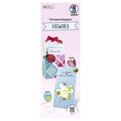 URSUS Basispapiere Transparentpapier Kidsworld, 10 x 27 cm, 100 Blatt, 44 Motive