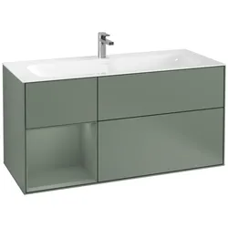Villeroy und Boch Finion Waschtischunterschrank G060GMGM 119,6x59,1cm, Emotion, Regal links Olive Matt Lacquer, Olive Matt Lacquer