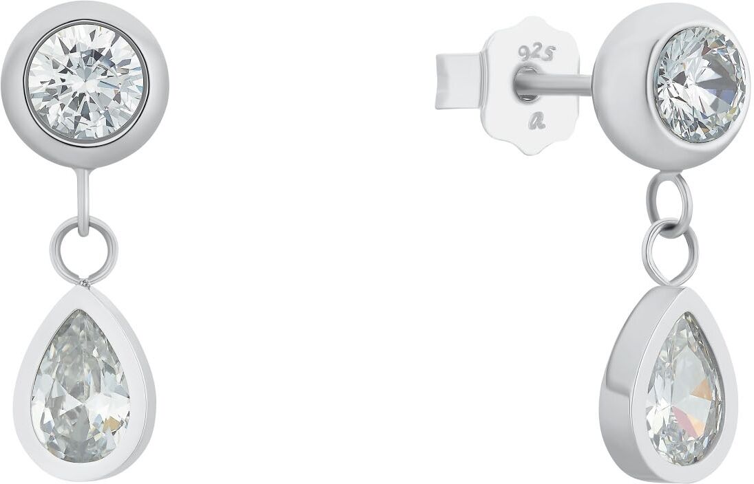 Paar Ohrstecker AMOR "2034448", silber (edelstahlfarben, weiß, kristallweiß), Ohrringe, Damen, Edelstahl, Paar Ohrstecker, mit Zirkonia (synth.) edelstahlfarben, weiß, kristallweiß Edelstahl