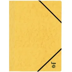 Bene Dreiflügelmappe Vario DIN A4 Gelb Karton mit Gummizug-Verschluss 24,5 x 32 cm