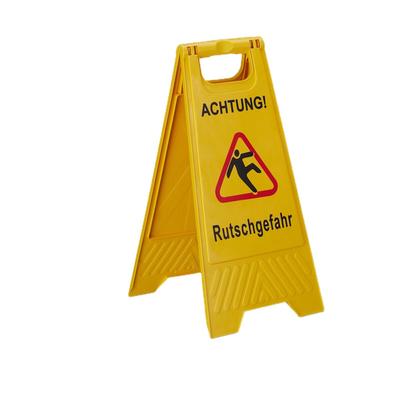 Relaxdays Achtung Rutschgefahr Aufsteller, klappbar, Warnschild vor Glätte, beidseitig beschriftet, Hinweisschild, gelb
