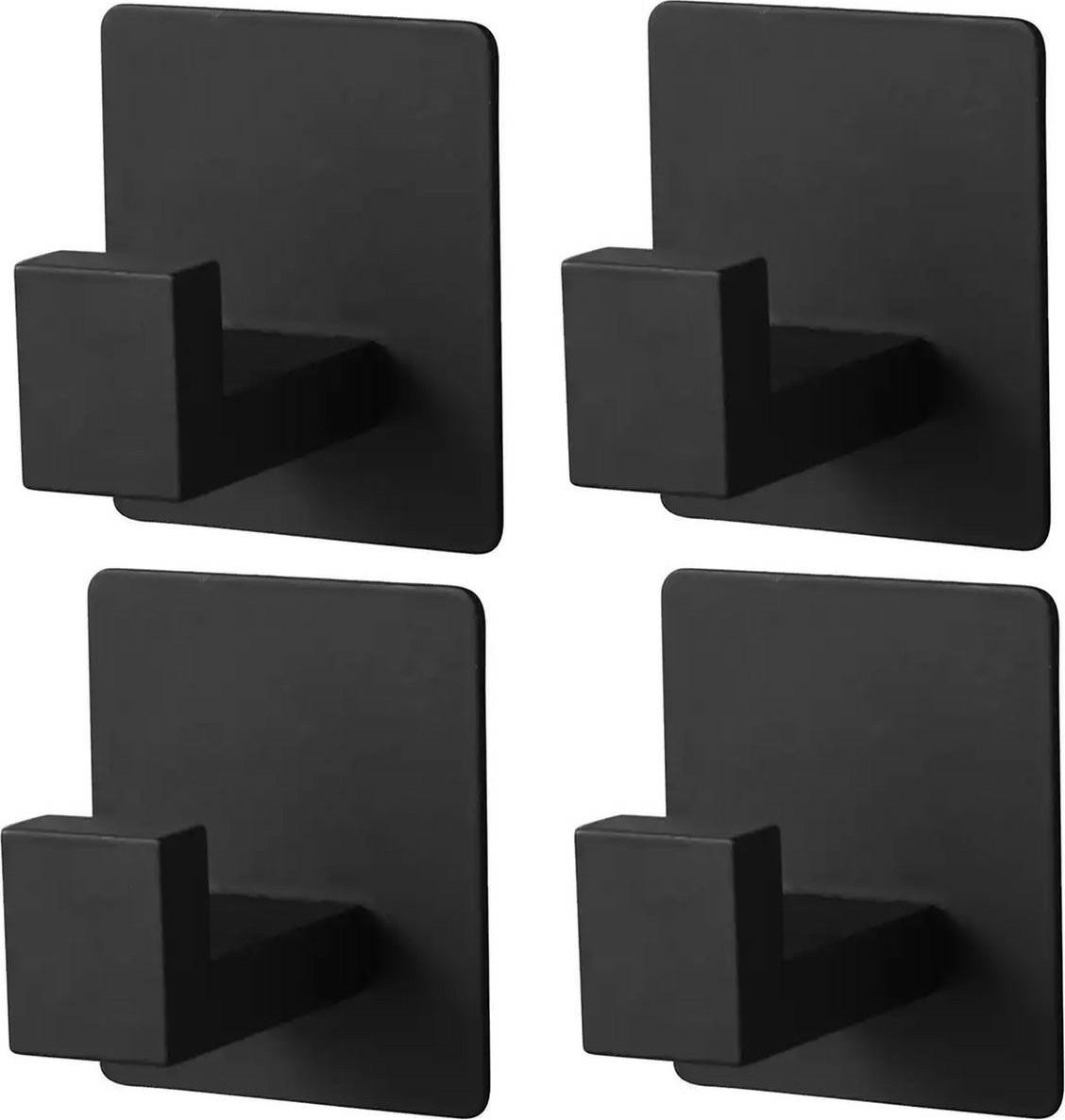 APT zelfklevende haakjes, 4 stuks, zwart