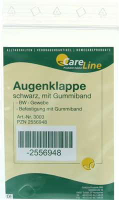 Careliv Produkte OHG AUGENKLAPPE mit Gummiband schwarz 1 St 02556948