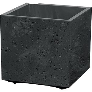 Prosperplast Sierra Square Beton Pflanzkasten schwarz, 38,5 x 38,5 x 37 cm, Kunststoff