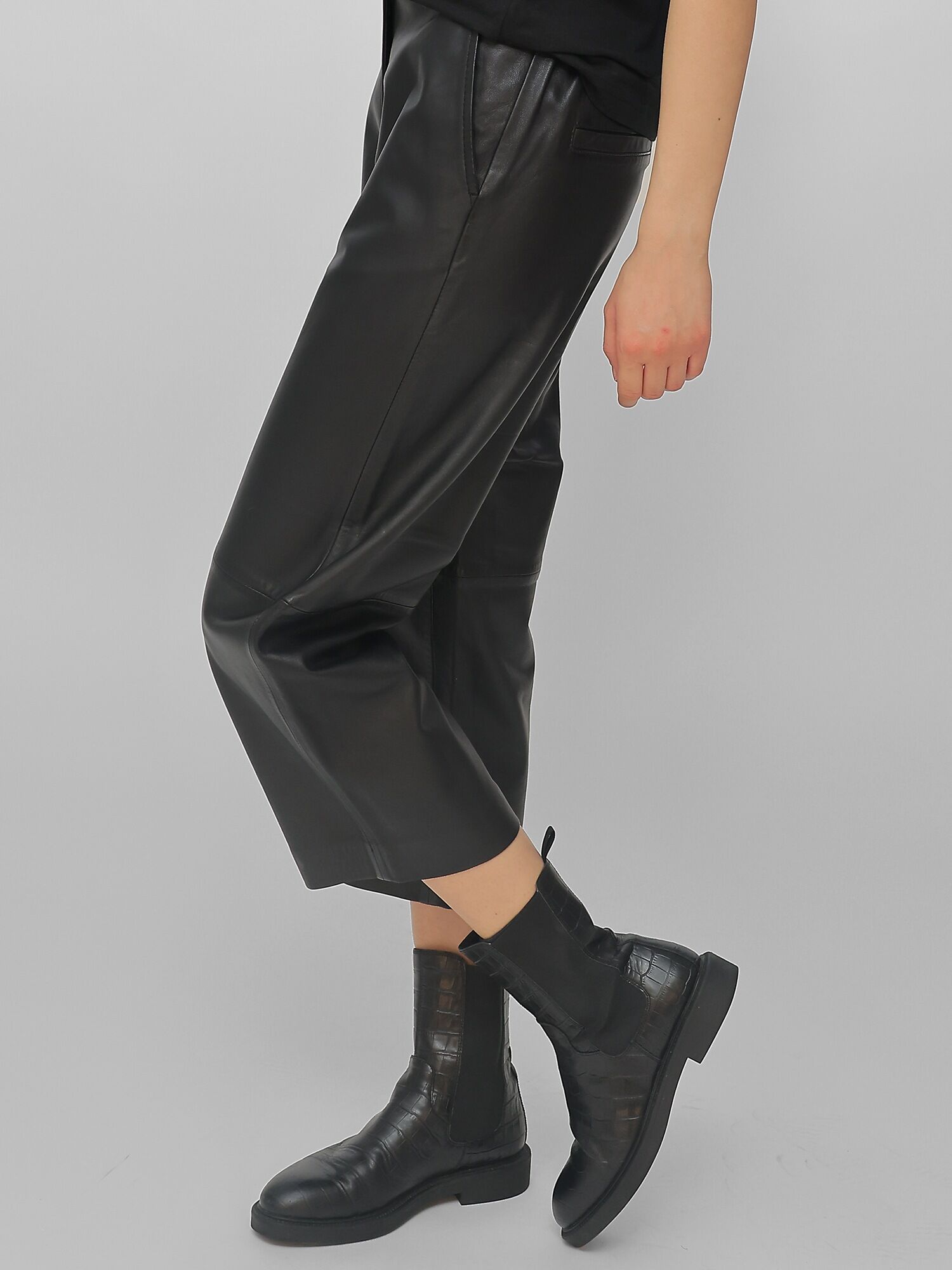 Lederhose JCC "Lederhose 31023629", Damen, Gr. 46, EURO, schwarz, Obermaterial: 100% Lammleder LEL. Futter: 100% Baumwolle CO., Hosen Lederhose