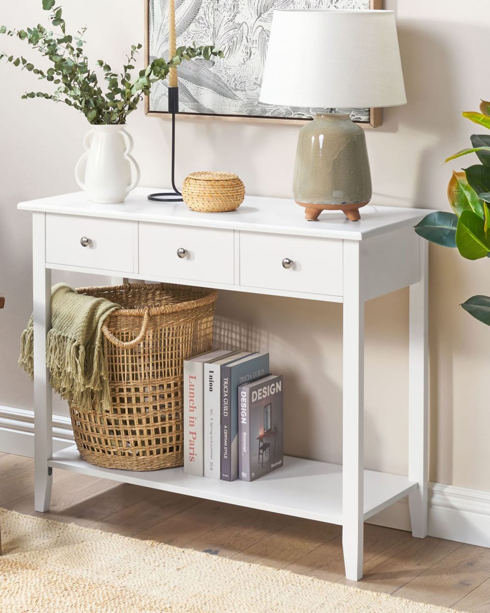 Beliani Console blanc Blanc 40x75x90cm