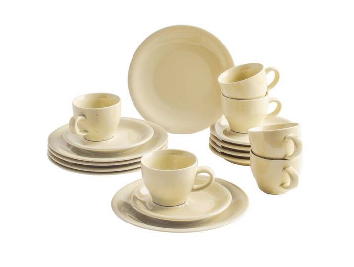 KAHLA Geschirr-Set Homestyle, 18 tlg (18-tlg), 6 Personen, Porzellan, Handglasiert, Made in Germany