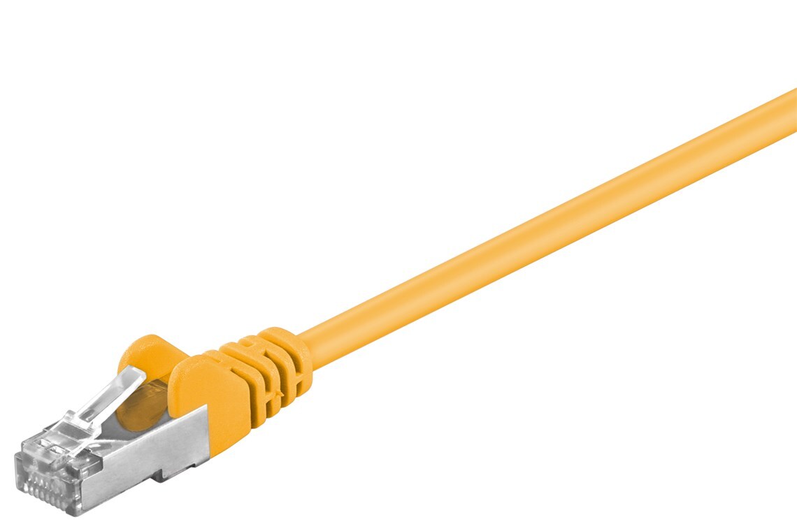 150x Goobay 50166 CAT 5e Netzwerkkabel, F/UTP, gelb, 2 m - Kupferummantelter Aluminiumleiter (CCA)