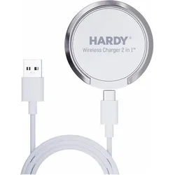 3MK Hardy Wireless Charger 2in1 biała (15 W), Wireless Charger, Weiss