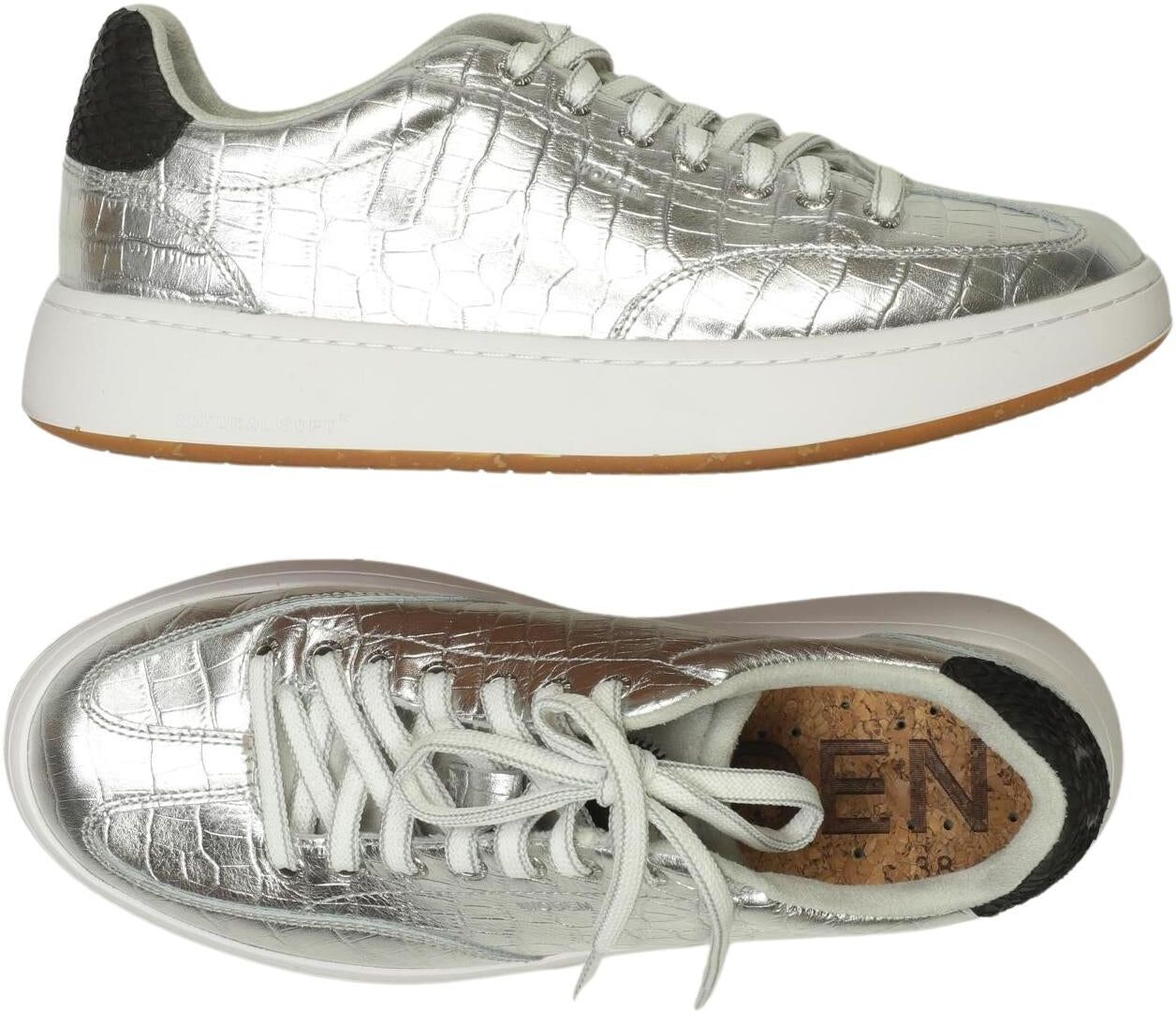 Woden Damen Sneaker, Silber, Gr. EU 38, kein / Etikett - Second Hand
