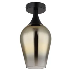 Deckenlampe Deckenleuchte Wohnzimmerlampe Glas gold Flurlampe schwarz H 30 cm