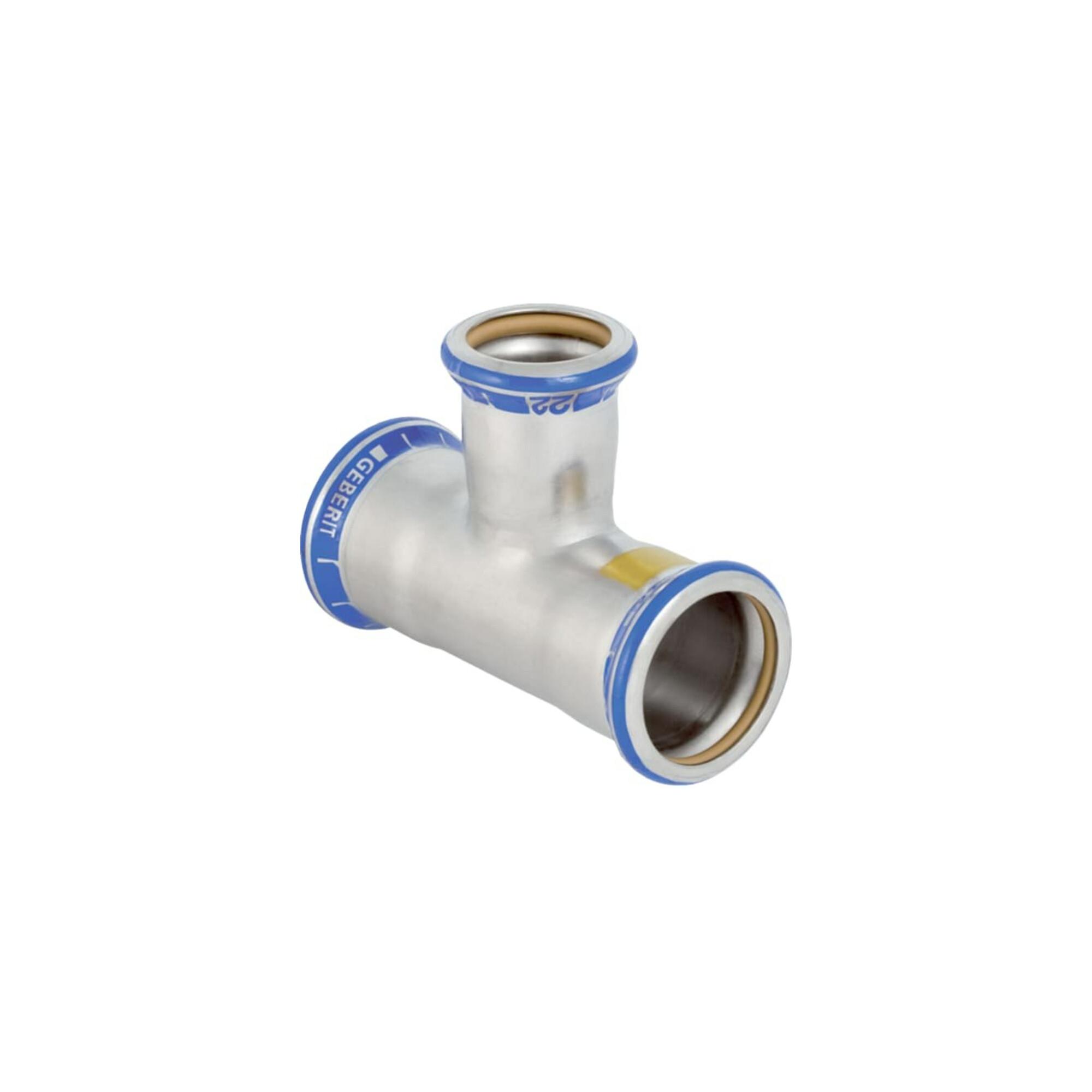 Geberit Gas-T-Stück Mapress d= 28x18x28mm, reduziert, Edelstahl (34039)