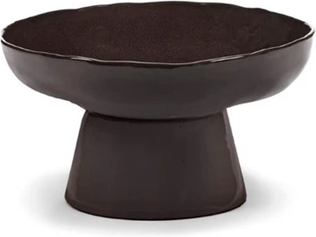 Serax Marie Michielssen La Mère schaal op voet, Ebony, H: 18 cm, D: 31 cm